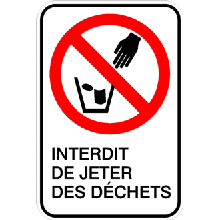 Interdit de jeter des déchets