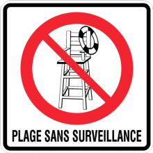 Plage sans surveillance
