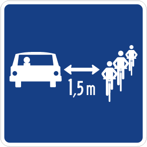 Respectons les distances (voiture/bicyclette)