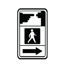 PEDESTRIAN PUSHBUTTON (with directional arrow)