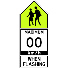 SCHOOL ZONE MAXIMUM SPEED WHEN FLASHING