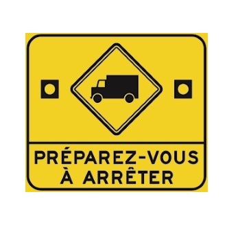 Préparez-vous à arrêter à un passage pour camions