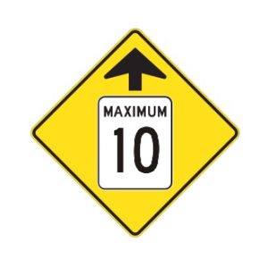 Signal avancé de limite de vitesse 10 km/h