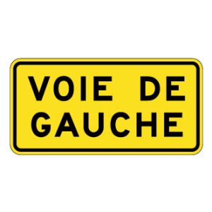Panonceau voie de gauche