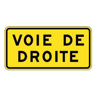 Panonceau voie de droite