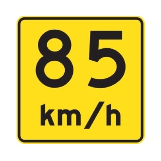 Panonceau vitesse recommandée 85 km/h