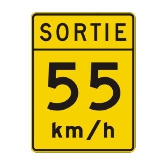 Vitesse recommandée sortie 55 km/h