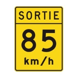 Vitesse recommandée sortie 85 km/h