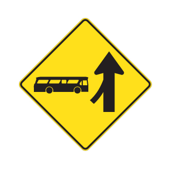 Voies convergeantes d'autobus