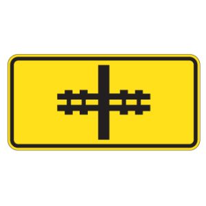 Panonceau de signal avancé d'arrêt d'un passage à niveau