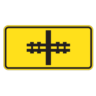 Panonceau de signal avancé d'arrêt d'un passage à niveau