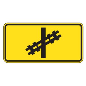 Panonceau de signal avancé d'arrêt d'un passage à niveau