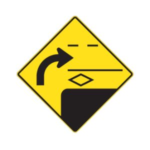 Intersection d'une voie réservée à droite