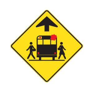 Signal avancé d'arrêt d'autobus scolaire