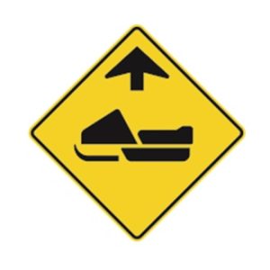 Signal avancé de chaussée désignée pour motoneiges