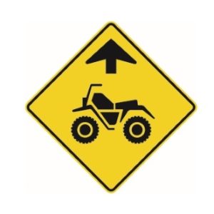 Signal avancé de chaussée désignée pour véhicules tout terrain