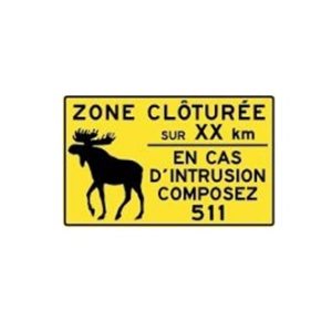 Zone clôturée sur XX km