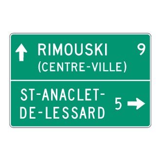 Direction de municipalité 2 destinations (deux lignes)et distance avec centre-vi