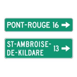 Direction de municipalité, 1 destination et distance