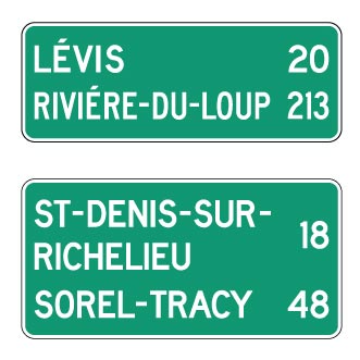 Rappel de distance de municipalités: 2 destinations