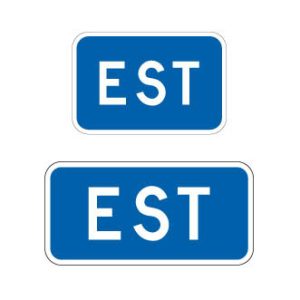 Point cardinal EST bleu