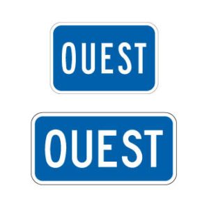 Point cardinal OUEST bleu