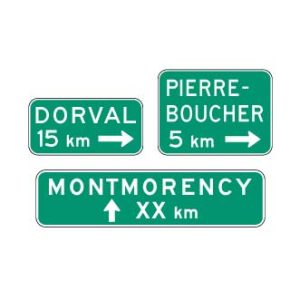 Panneau de direction et de distance