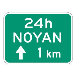 Panonceau Poste frontalier 24h et distance