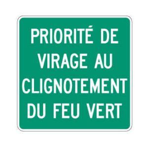 Priorité de virage au clignotement du feu vert