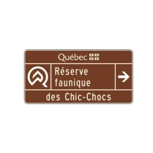 Entrée d'une réserve faunique (avec direction)