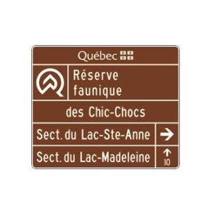 Acheminement vers 2 secteurs de la réserve faunique