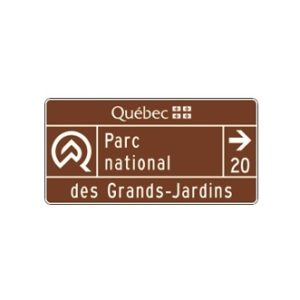 Acheminement vers un parc provincial (avec direction et distance)