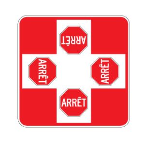 Panonceau Arrêt 4 voies