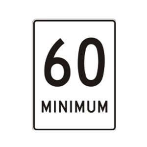 Limite de vitesse: minimum 60 km/h