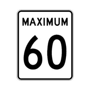 Limite de vitesse: maximum 60