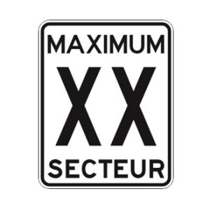 Limite de vitesse: maximum dans un secteur