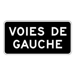Panonceau Voies de gauche