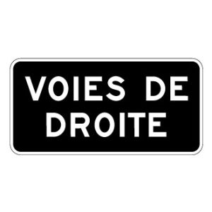 Panonceau Voies de droite