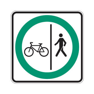 Trajet obligatoires séparés pour cyclistes et piétons