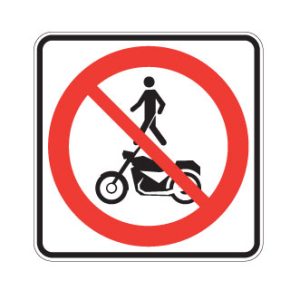 Accès interdit aux piétons et aux motocyclettes