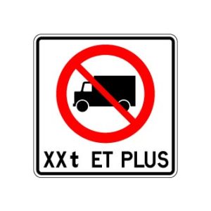 Accès interdit aux camions dépassant X tonnes