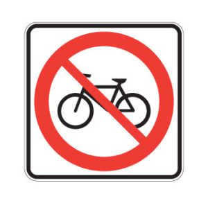 Accès interdit aux bicyclettes