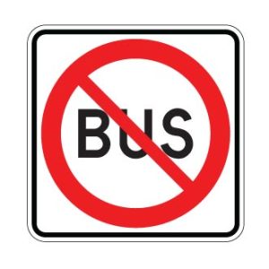 Accès interdit aux autobus et aux minibus