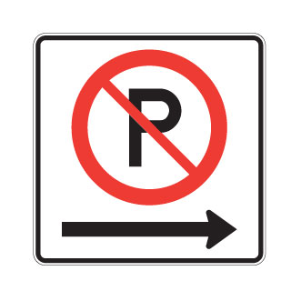 Stationnement interdit vers la droite