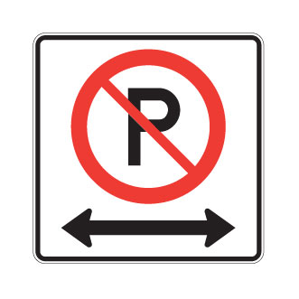 Stationnement interdit vers la gauche et vers la droite