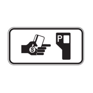 Panonceau horodateur de stationnement tarifé