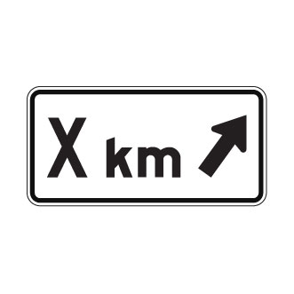 Panonceau de direction avec distance