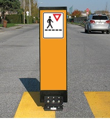 Balise PED-ZONE pour traverse piétonnière Jaune