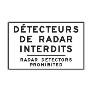 Détecteurs de radar interdits