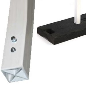 Poteau carré 1 3/4'' en pvc 4 pieds avec bouton poussoir